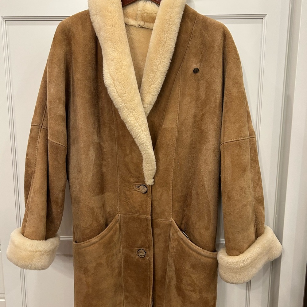 Women's Tan Shearling Coat